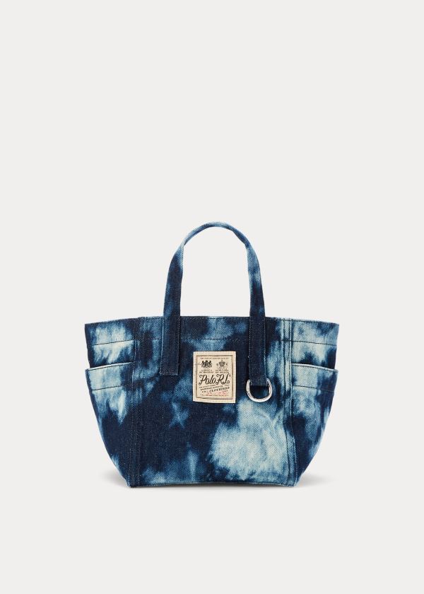 Bolsos De Mano Polo Ralph Lauren Mujer Azules Multicolor - Denim Tie-Dye Mini - CLMJE8341